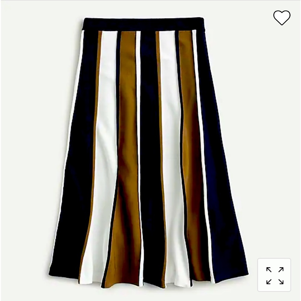 JCREW - NWT NAVY IVORY LIGHT PECAN MIDI SWEATER SKIRT